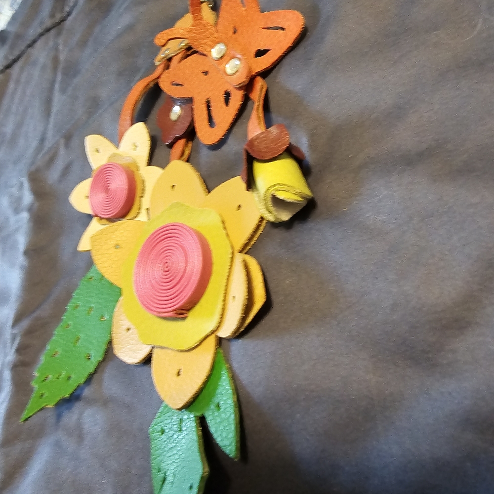 Colorful Floral Keychain Accessory - Picture 2 of 5
